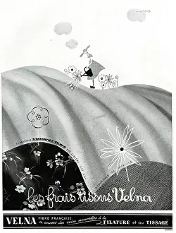 Fabrics: Magazine Advertisement for Velna fabrics
