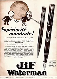 Pens: Magazine Advertisement for Waterman and JiF