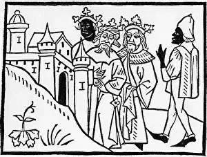 Buch: Magi, biblical figures, on their journey to Bethlehem