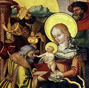 Gloriole: The Three Magi in front of the crib
