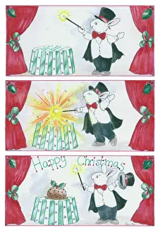 Sparks: Magician rabbit with Christmas pudding