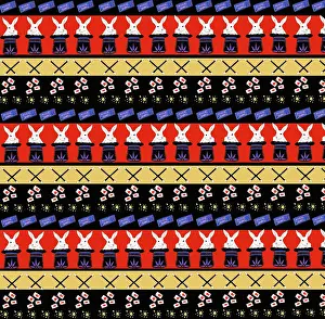 Rabbits: Magician's equipment repeating pattern design