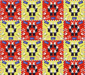 Rabbits: Magician's equipment repeating pattern design