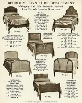 Mahogany: Mahogany and cane bedsteads 1929