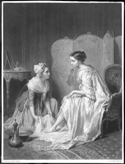 Washes: MAID WASHES LADY'S FEET