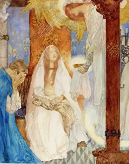 A maiden bare that Sangreal