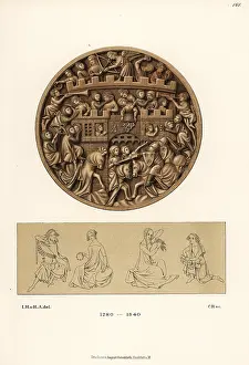 Berthold: Maidens defending a castle from invading knights, 13th C