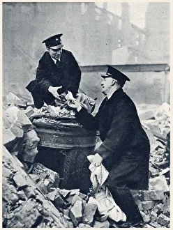 G.p.o: Mail being collected from postbox during WWII