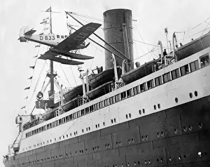 Bremen: Mail plane aboard the Columbus, 1928