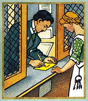 Reichspost: mail, post office counter, German Reichspost