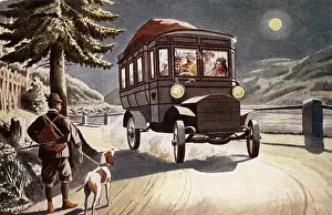 Headlamp: mail / post, post bus of the Austrian - Hungarian