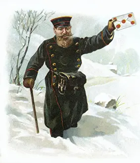 Mailman: mail / post, postmen, postman with letter, Germany
