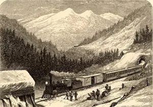Sierra: Mail train crossing the Sierra Nevada, Central