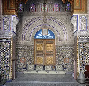 Zellige: Main reception room, Glaoui Palace, Fes, Fes-Boulemane