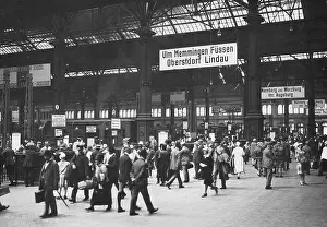 Travelers: The Main Train Station in Munich, 1924