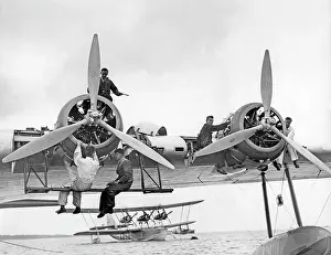 Airboat: Maintenance work on a Short Empire, 1937
