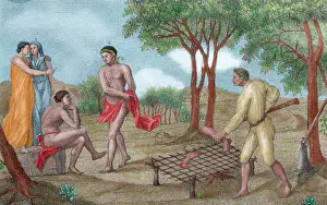 Roast: Maipure Indians grilling the legs of a dead enemy