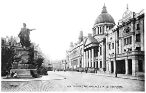 Aberdeen: His Majesty's Theatre and Wallace statue, Aberdeen, Scotland