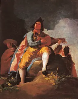 Majo: Majo with a Guitar, by Goya