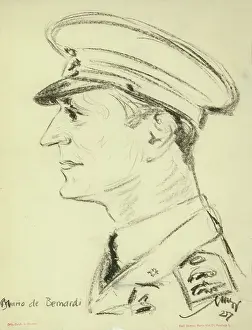 Bernardi: Major Mario de Bernardi drawn by Emil Stumpp