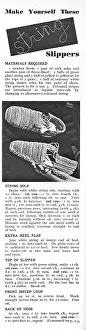 Jan20: Make yourself these string slippers, 1944