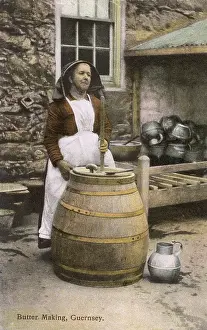 Churning: Making Butter, Guernsey, Channel Islands