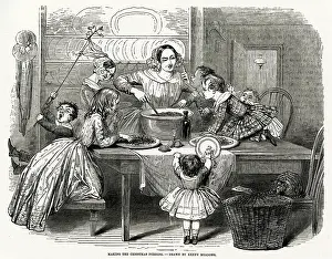 Stirring: Making the Christmas plum-pudding 1850
