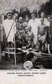Handicrafts: Making cloth, Sierra Leone Protectorate, West Africa