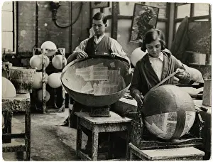 Pasting: MAKING GLOBES 1930S