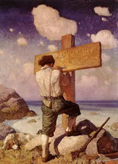 Shipwrecked: And making it into a Great Cross, I set it up on the Shore