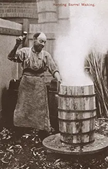 Cooperage: Making a herring barrel, Lowestoft
