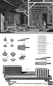 Brickmaking: Making Tiles - 18th century