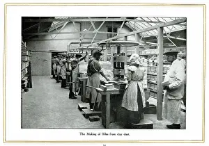 Stoke: Making tiles from clay dust, Alfred Meakin