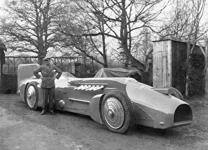 Railton: Malcolm Campbell with his Bluebird car, 1933