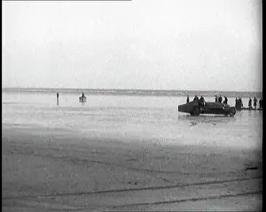 Bluebird: Malcolm Campbell Driving Bluebird on a Beach