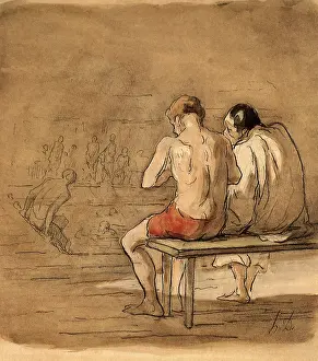 Daumier: Two Male Bathers