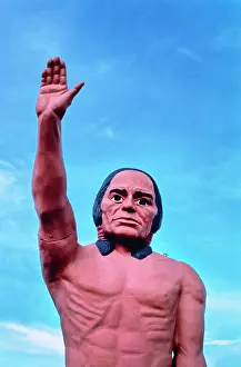 Motel: Male figure, statue, Native American