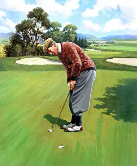 Putter: Male Golfer Putting