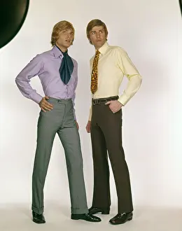 Naff: Two male models in tight trousers