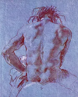 Tiepolo: Male Nude from the Back, by Tiepolo
