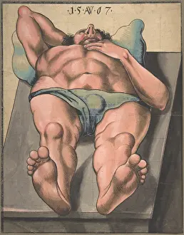 1567: Male Nude Lying on a Table, 1567 (?), Brush and