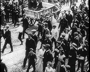 Demanding: Male Workers In Streets Demanding Better Hours