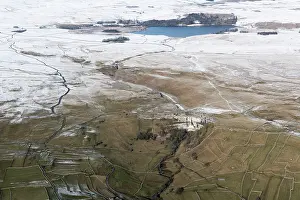 Malham: Malham Cove and Malham Tarn with a light dusting of snow