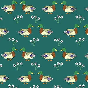 Tess Hines Designs: Mallard repeating pattern