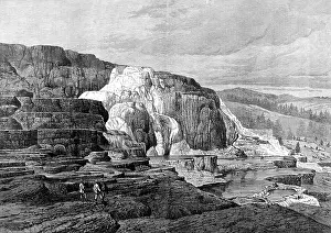 Emphasize: Mammoth Hot Springs, Gardiner River, Yellowstone, 1874