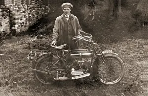 1206: Man with 1910 Rex motorcycle