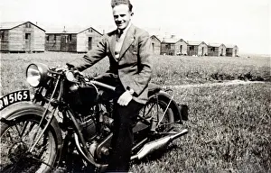 Sloper: Man on a 1928 BSA motorcyle