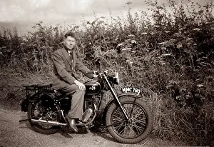 350cc: Man on a 1946 AJS 350cc Model 16