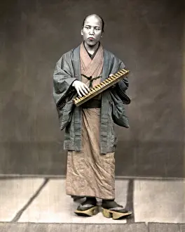 Abacus: Man with abacus, Japan