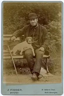 Waistcoat: Man on a bench with his terrier dog
